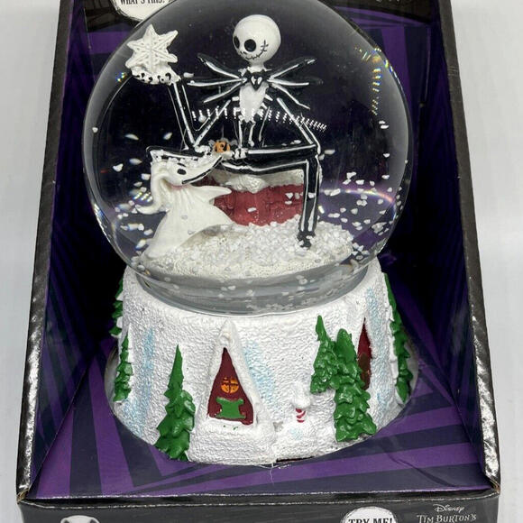 Nightmare Before Christmas Jack and Zero Musical Snow Globe 6” NEW - Picture 1 of 8